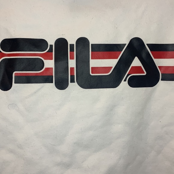White off the shoulder FILA top size 8 - Picture 2 of 3